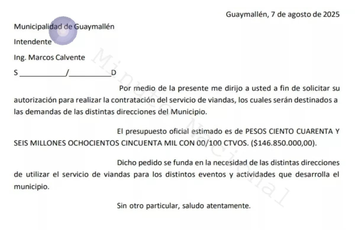 Mendoza: polémica por la licitación millonaria para viandas impulsada por Guaymallén