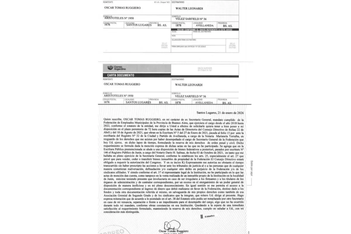 Otro esc&aacute;ndalo en la federaci&oacute;n bonaerense "hist&oacute;rica" de municipales por una venta sospechosa