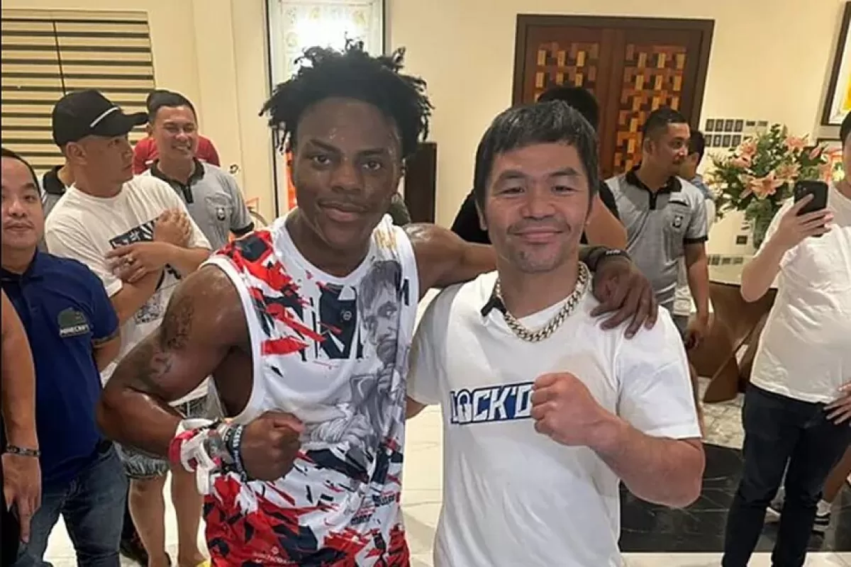 VIDEO | Manny Pacquiao derrib&oacute; a IShowSpeed en plena transmisi&oacute;n en vivo en Filipinas