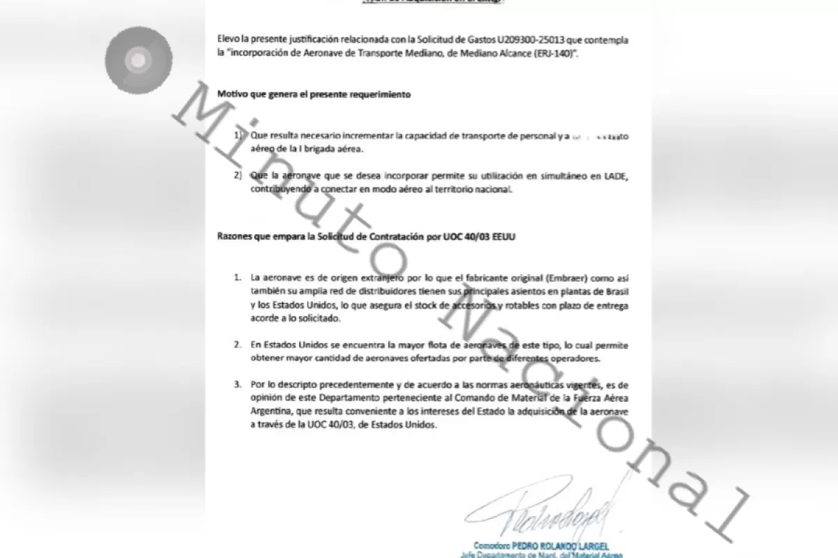 Mientras acompa&ntilde;aba a Milei, Luis Petri aprob&oacute; un gasto millonario por un avi&oacute;n viejo y lleno de fallas
