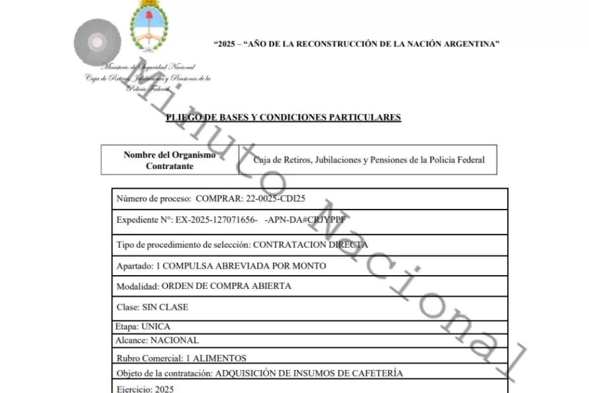 En plena crisis dentro de la fuerza, el Ministerio de Seguridad aprob&oacute; un gasto de casi 20 millones para consumo interno
