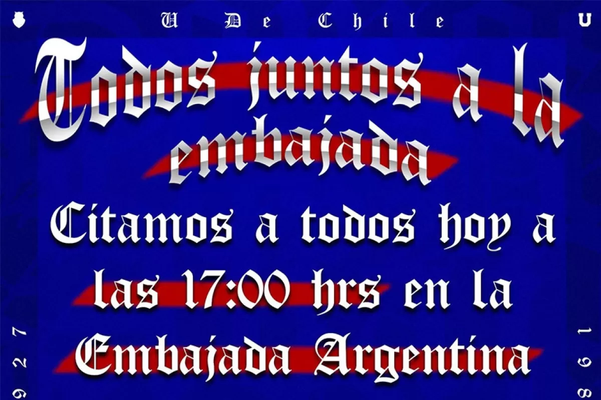 “Los de Abajo” convocan protesta frente a la embajada argentina en Santiago