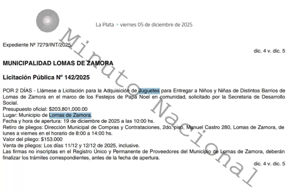 En Lomas de Zamora, una compra navide&ntilde;a por m&aacute;s de 200 millones de pesos gener&oacute; cr&iacute;ticas por el contexto social