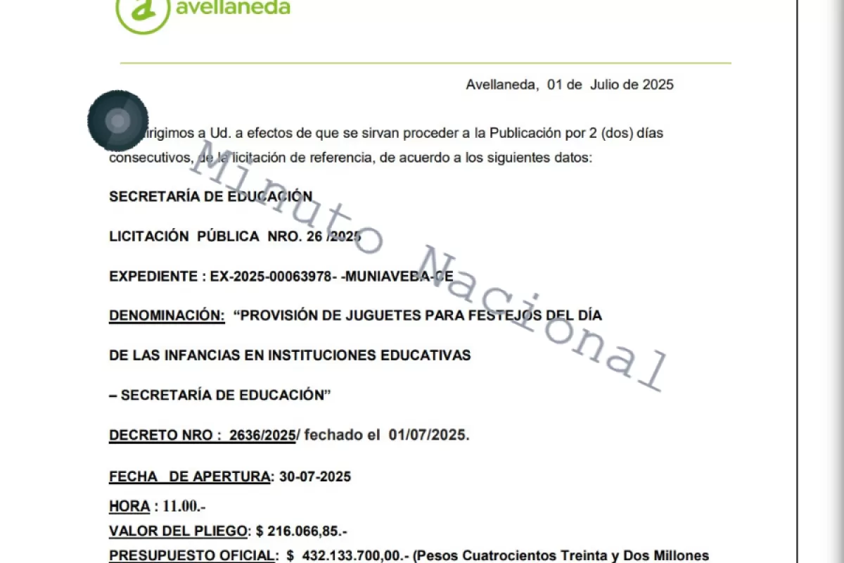 Avellaneda prevé entregar juguetes en jardines sin aclarar cuántos comprará