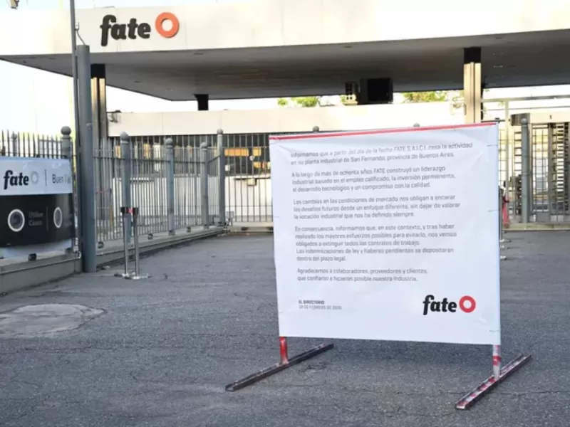 El anuncio de Fate sobre el cierre definitivo de su planta en Virreyes deja 920 despido