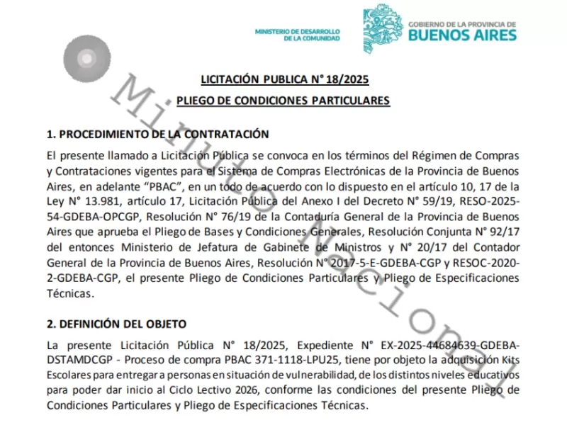 Un programa impulsado por Axel Kicillof prev&eacute; repartir kits con marca institucional en toda la provincia antes del inicio de clases