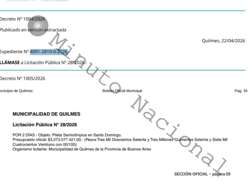 Con una obra de casi 3,5 millones de d&oacute;lares, Quilmes apuesta por otra pileta mientras crecen los cuestionamientos vecinales