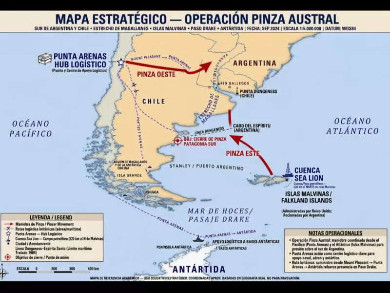 Advierten que Argentina podr&iacute;a quedar relegada entre el avance brit&aacute;nico en Malvinas y el peso log&iacute;stico chileno