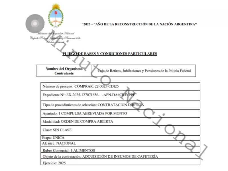 En plena crisis dentro de la fuerza, el Ministerio de Seguridad aprob&oacute; un gasto de casi 20 millones para consumo interno