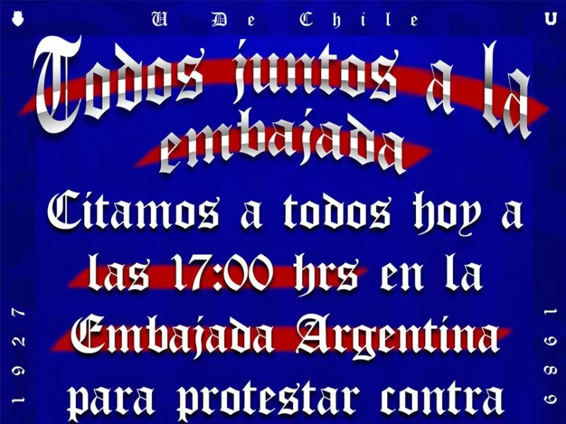 “Los de Abajo” convocan protesta frente a la embajada argentina en Santiago