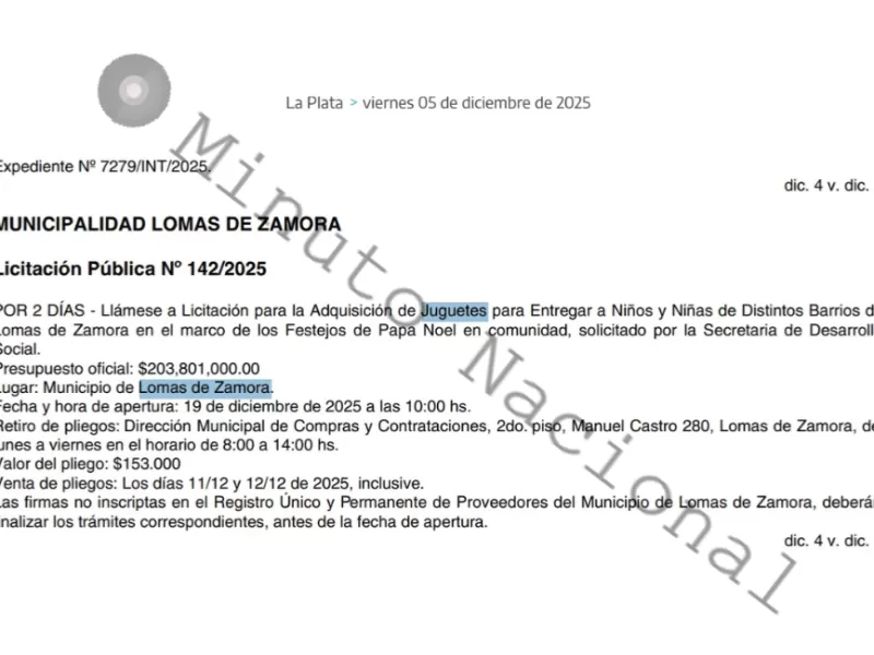 En Lomas de Zamora, una compra navide&ntilde;a por m&aacute;s de 200 millones de pesos gener&oacute; cr&iacute;ticas por el contexto social