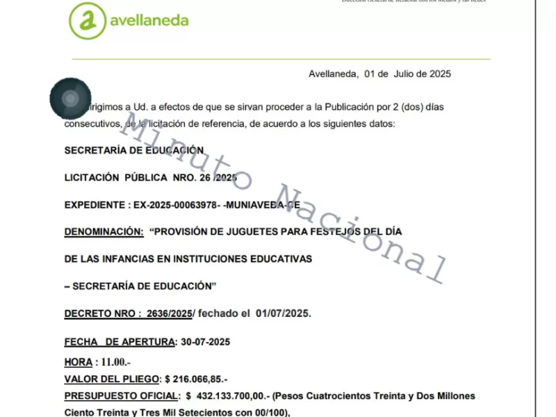 Avellaneda prevé entregar juguetes en jardines sin aclarar cuántos comprará